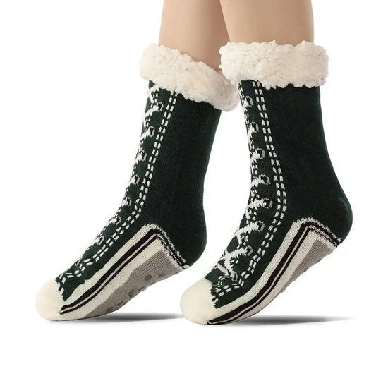 Chaussettes Polaires Retro Motif All-Star Chaud Noirs